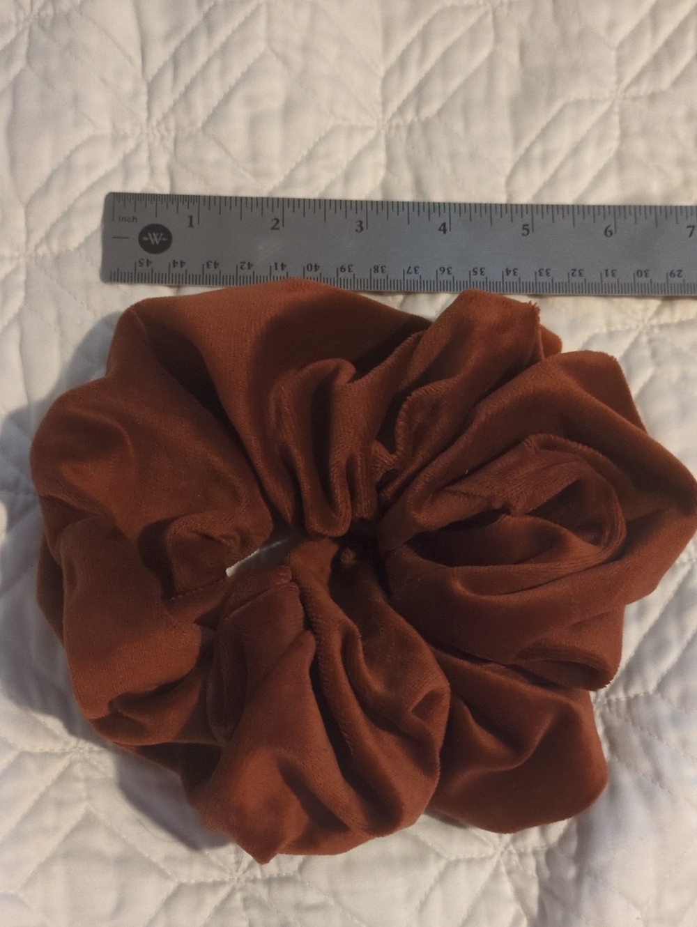 Brown Velvet Hair Scrunchie - Women's Accessory